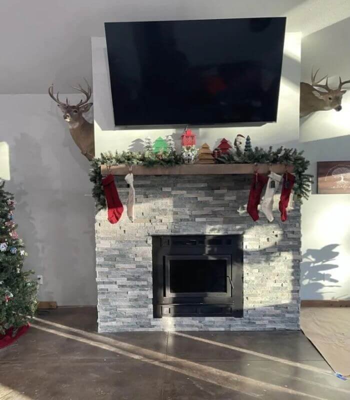 Fireplace and accent wall tile