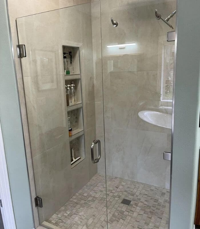 Custom walk-in tile shower